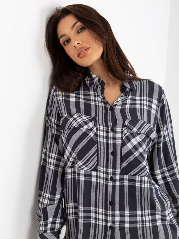 Koszula damska z długim rękawem, szara, Factory Price