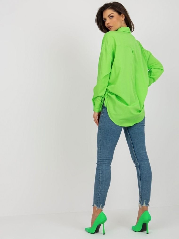 Koszula damska z długim rękawem, zielona, Factory Price