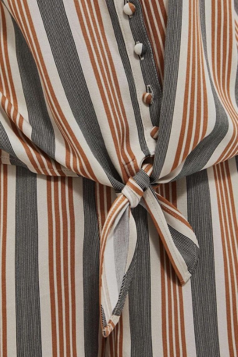 Koszula damska z krótkim rękawem, beżowa, Moodo