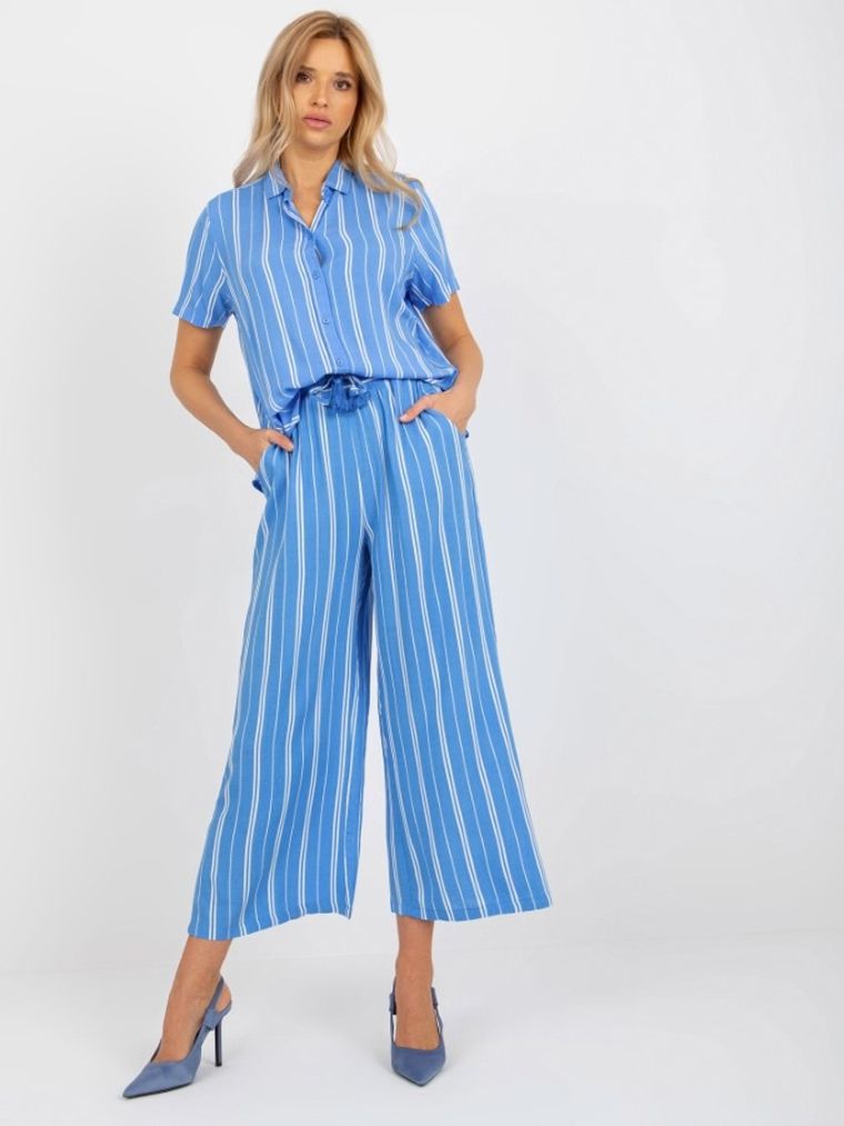 Koszula damska z krótkim rękawem, niebieska, Sublevel