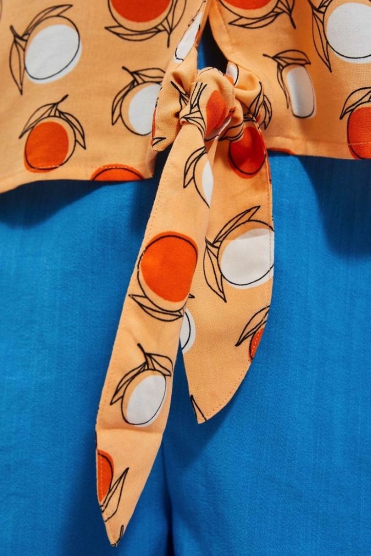 Koszula damska z krótkim rękawem, pomarańczowa, Moodo