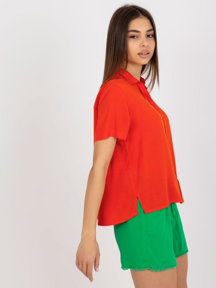 Koszula damska z krótkim rękawem, pomarańczowa, Sublevel