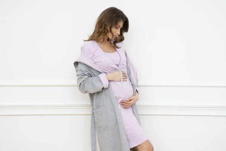 Koszula nocna dla matek karmiących, różowa, Felicita, Italian Fashion