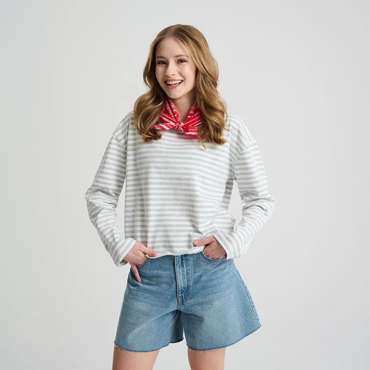 Koszulka z długim rękawem o kroju loose NOWEAR