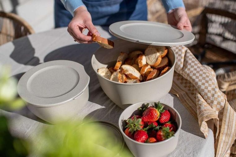 Koziol, pudełko z pokrywką 1l + 2l + 4l, Connect box Set Stockholm, 3 szt.