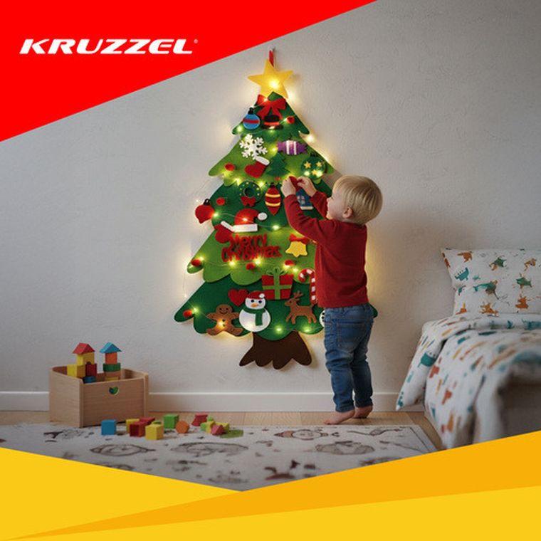 Kruzzel, choinka filcowa, LED