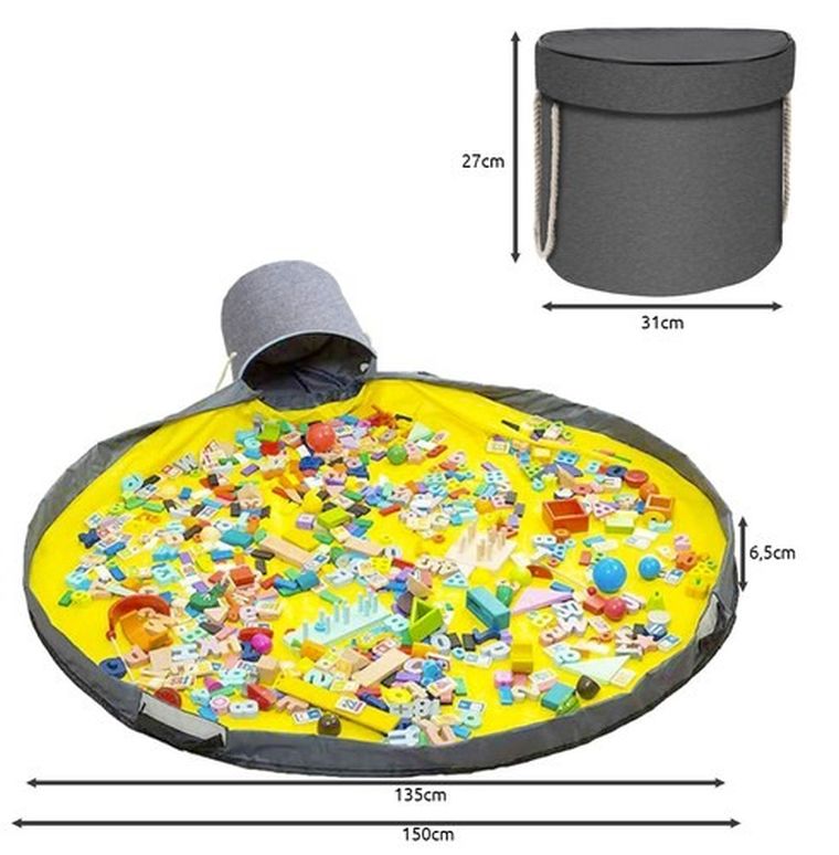 Kruzzel, kosz na zabawki z matą