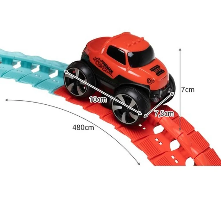 Kruzzel, tor wyścigowy z autkiem, 193 elementy