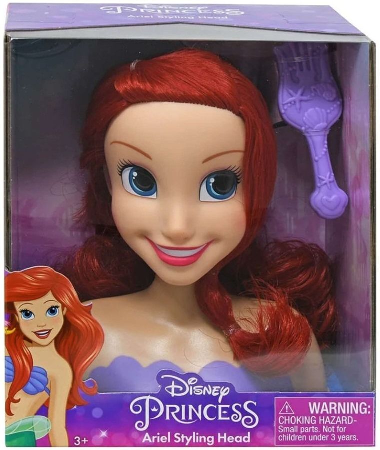 Księżniczki Disneya, Arielka, głowa do stylizacji, zestaw ze szczotką