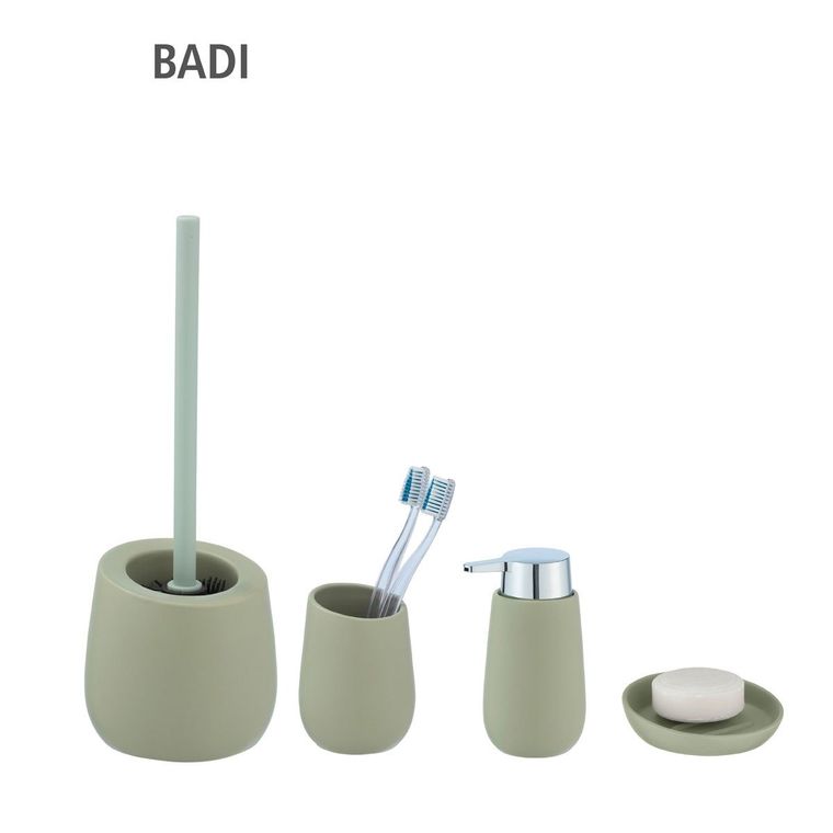 Kubek na szczoteczki, ceramiczny, Badi, jasnozielony