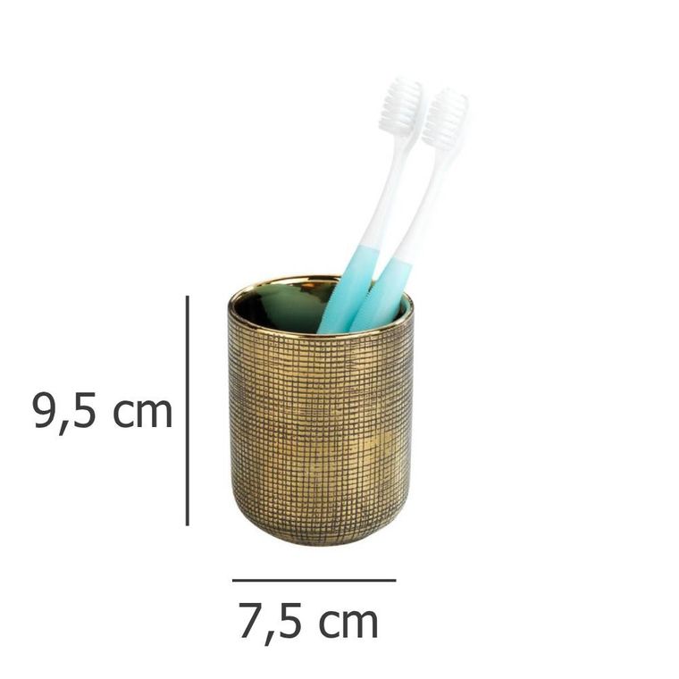 Kubek na szczoteczki do zębów, Rivara, złoty