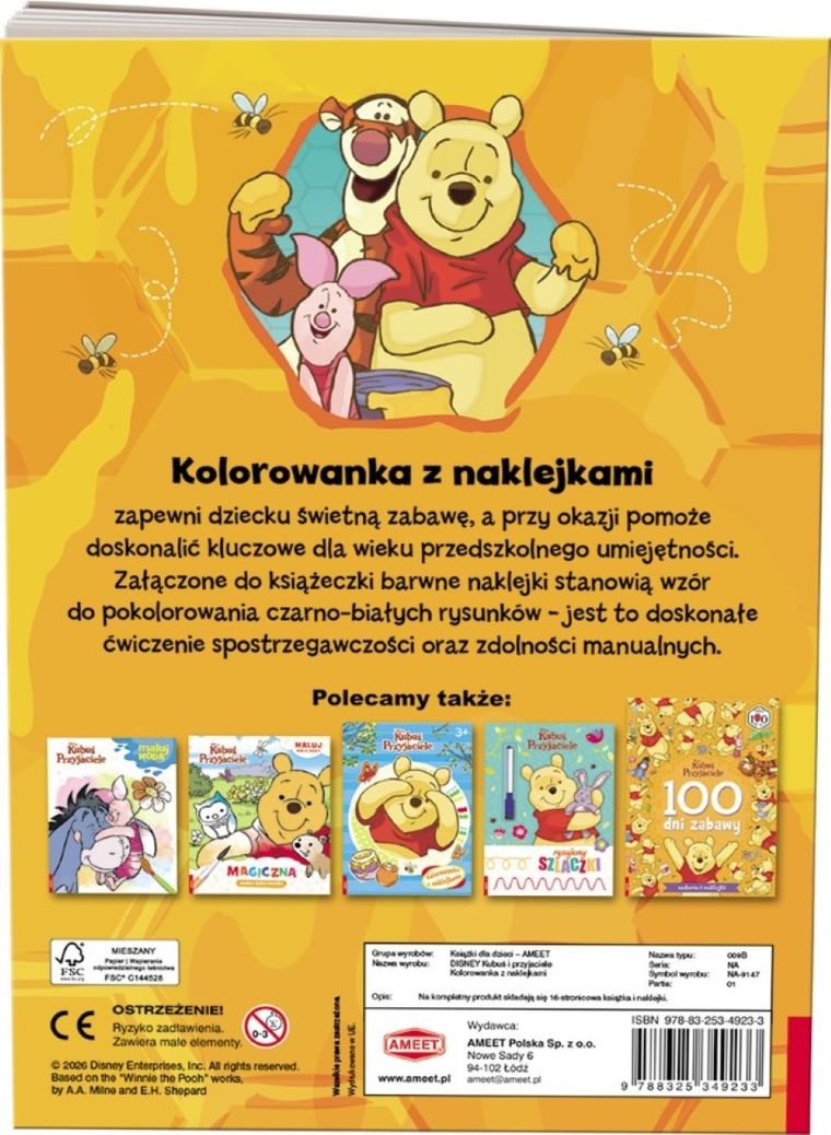 Kubuś Puchatek i przyjaciele. Kolorowanka z naklejkami