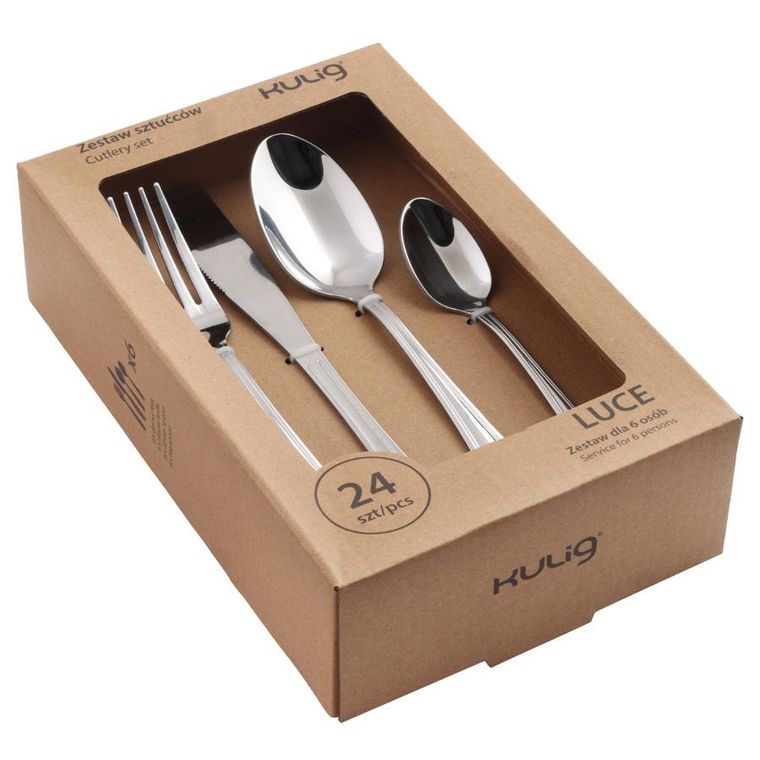 Kulig, Luce, komplet sztućców dla 6 osób, srebrny, 24 szt.