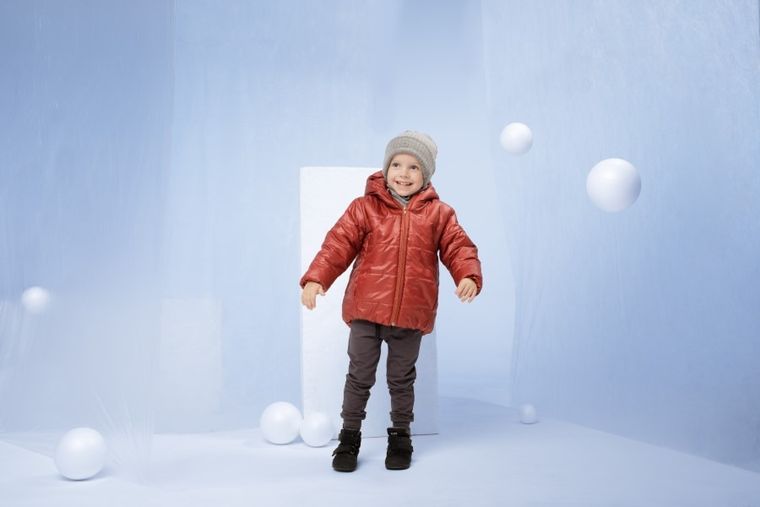 Kurtka chłopięca z kapturem, czerwona, Pinokio