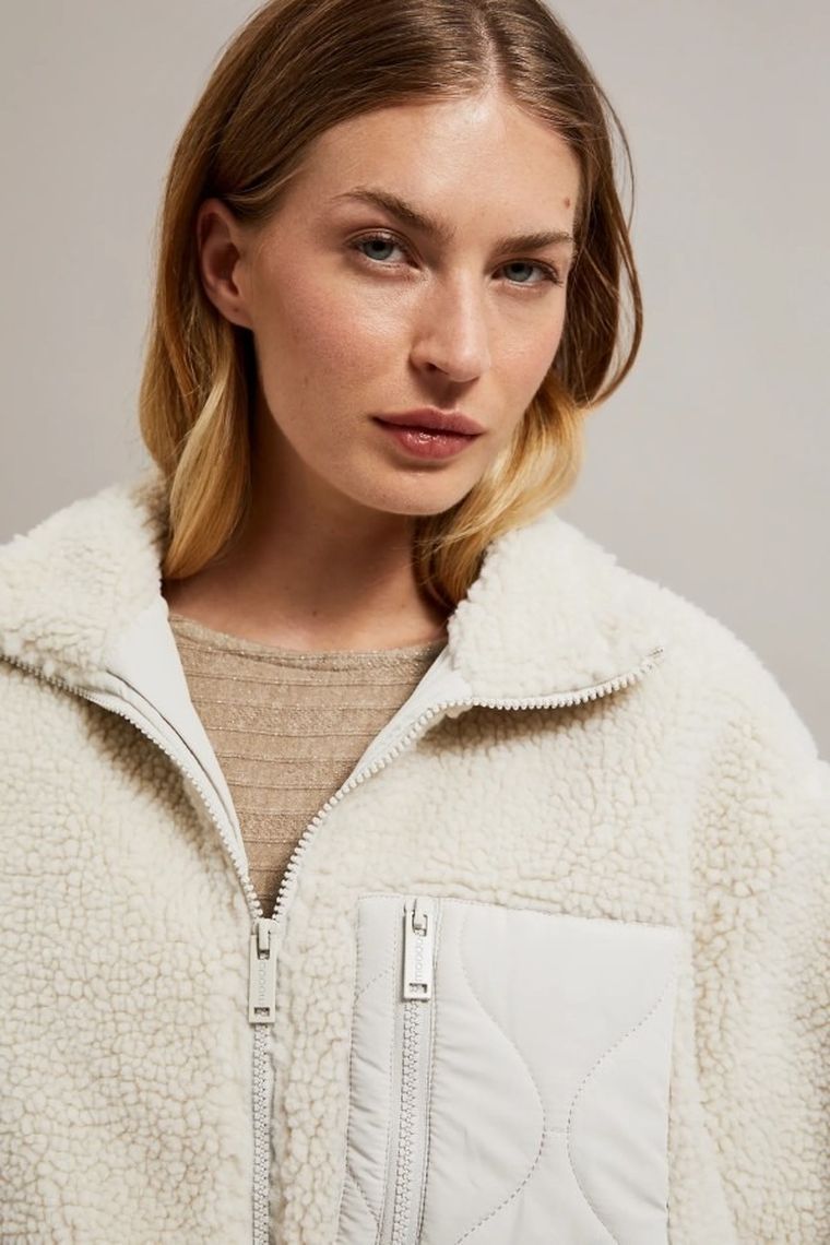 Kurtka damska, beżowa, Moodo