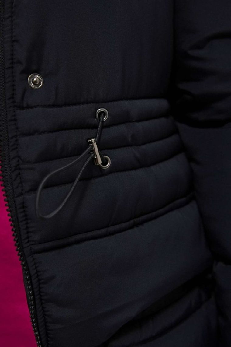 Kurtka damska z kapturem, czarna, Moodo