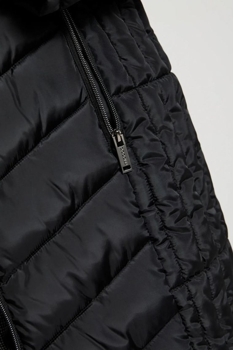 Kurtka damska z kapturem, czarna, Moodo