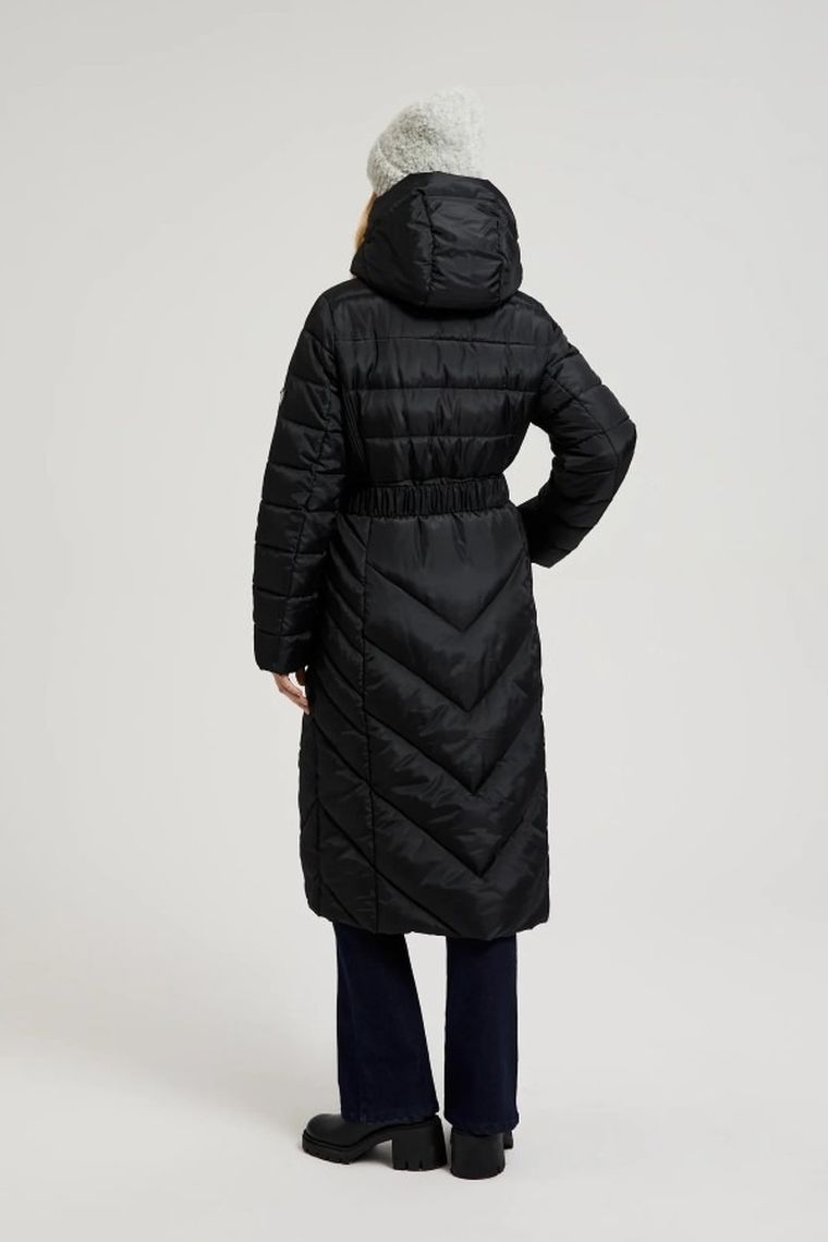 Kurtka damska z kapturem, czarna, Moodo