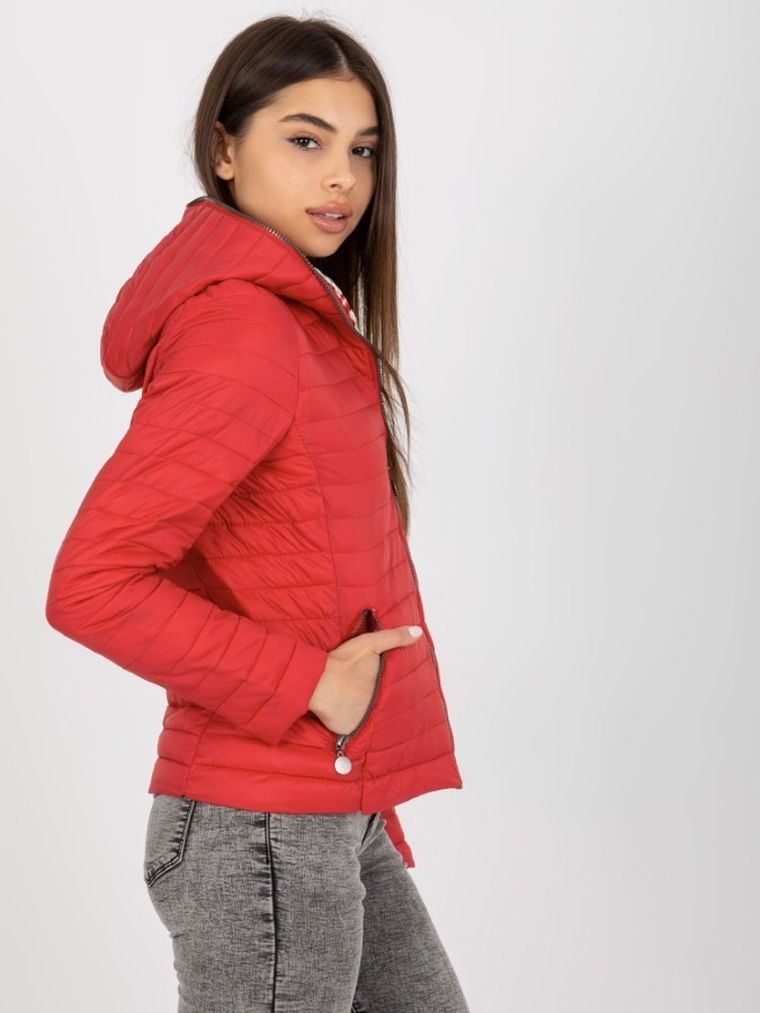 Kurtka damska z kapturem, czerwona, Factory Price