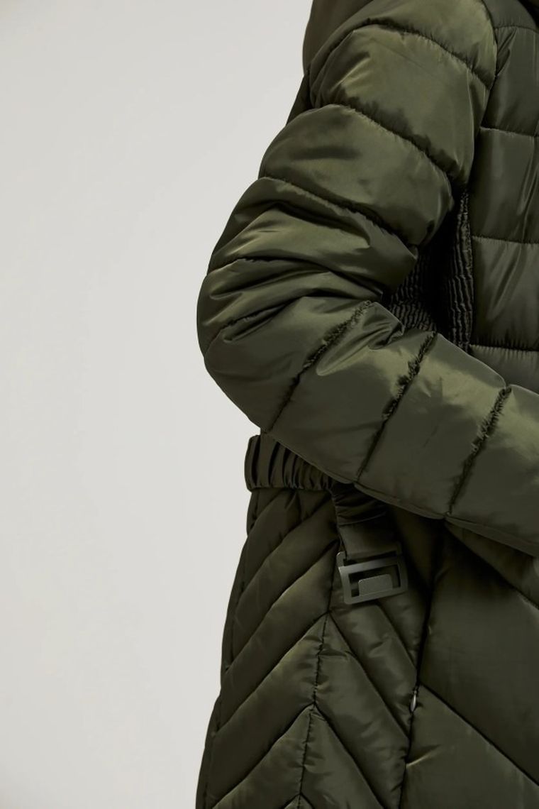 Kurtka damska z kapturem, khaki, Moodo