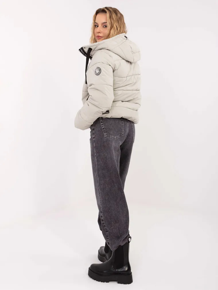 Kurtka damska z kapturem, szara, Sublevel