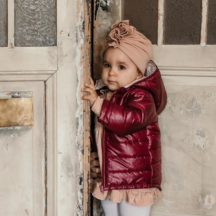 Kurtka dziewczęca z kapturem, bordowa, Bloom, Eevi