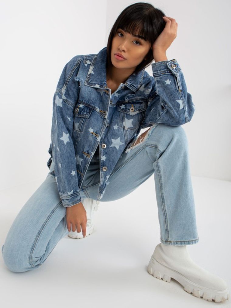 Kurtka jeansowa damska, niebieska, Factory Price