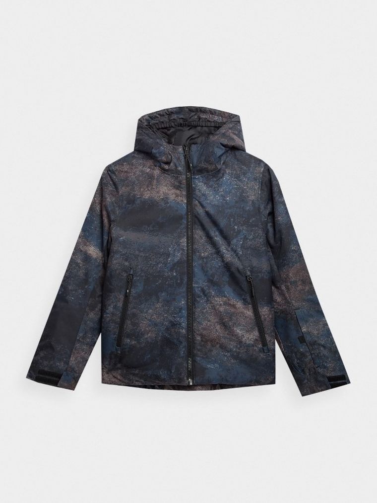 Kurtka narciarska chłopięca z kapturem, mix, 4F