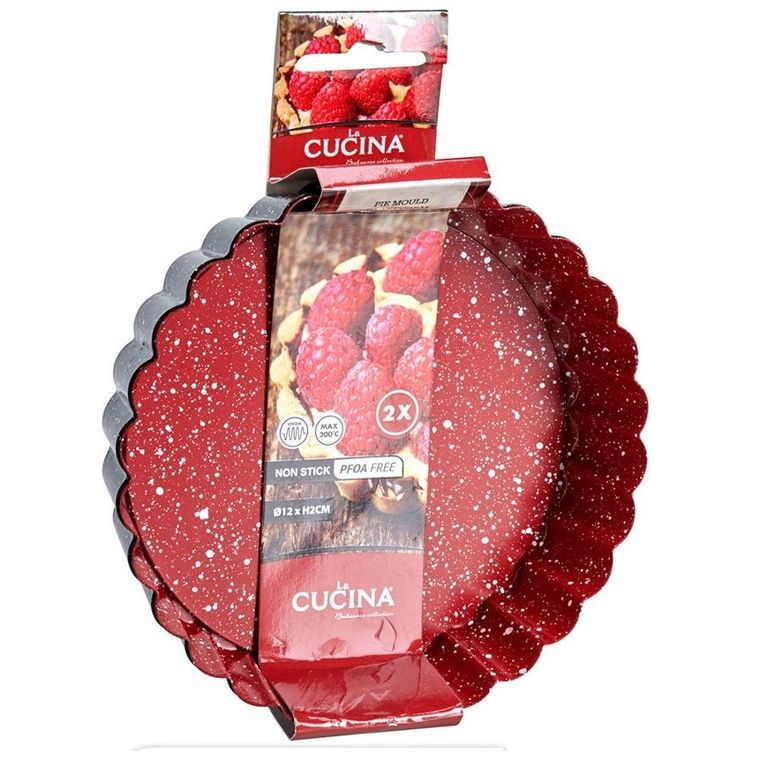 La Cucina, forma do tarty, granitowa z wyjmowanym dnem, 12 cm, 2 szt.