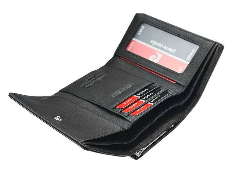 Lakierowany portfel ze skóry naturalnej z portmonetką na bigiel, Pierre Cardin