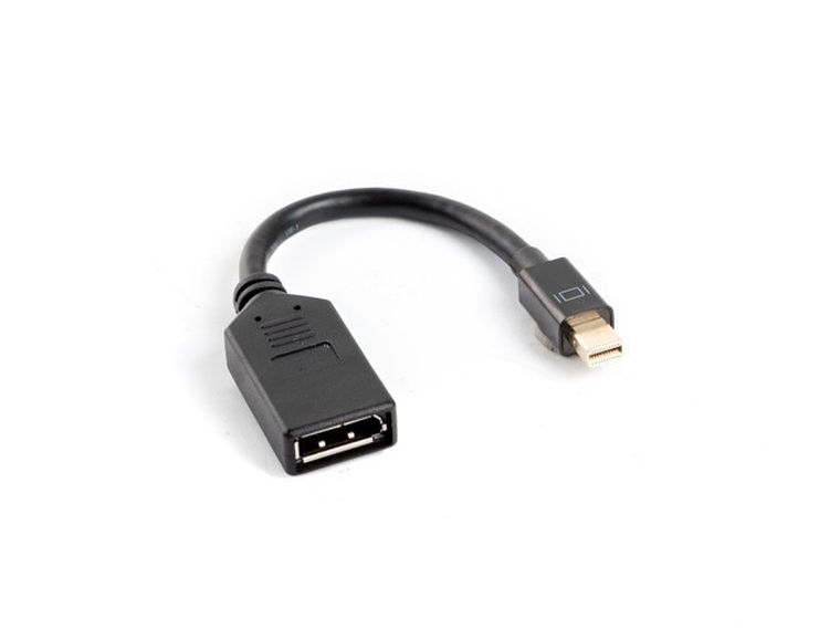 Lanberg, adapter, AD-0003-BK, Mini DisplayPort M - DisplayPort F, 0,10m, czarny