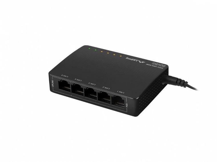 Lanberg, switch, POE DSP3-1005-60W (5-PORT, 1GB/S, 30W/PORT))
