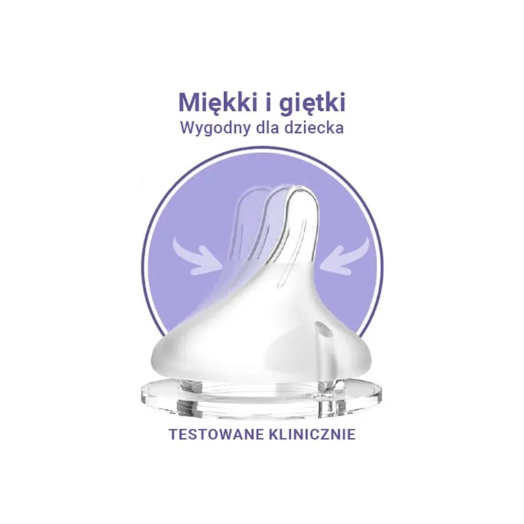 Lansinoh, Natural Wave, smoczek do butelki, szybki przepływ, rozmiar F, 6m+, 2 szt.