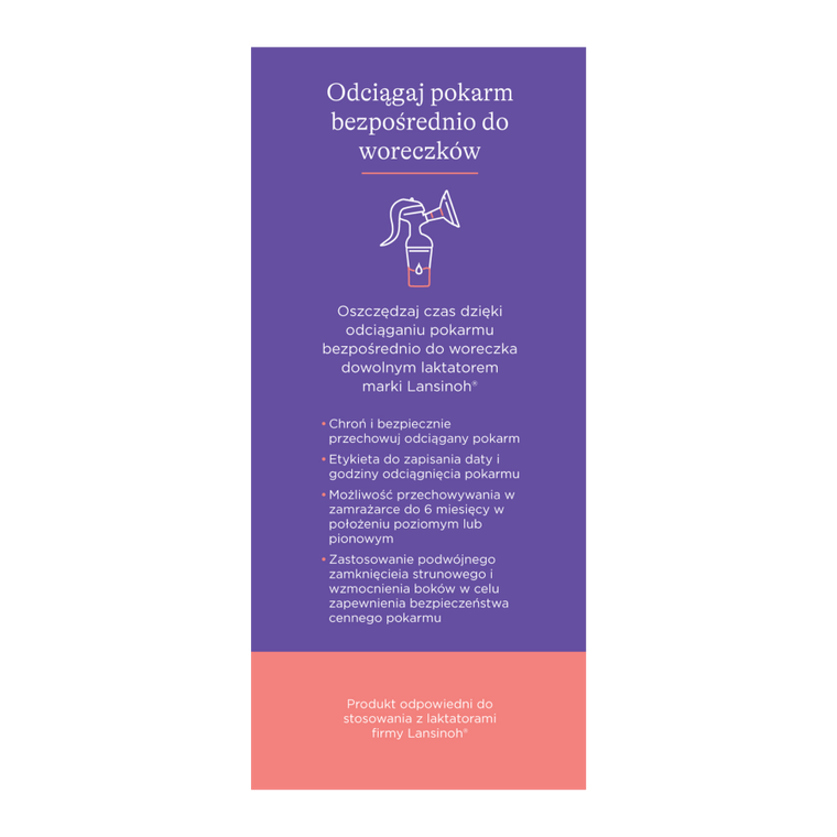 Lansinoh, Woreczki na pokarm, 50 szt.