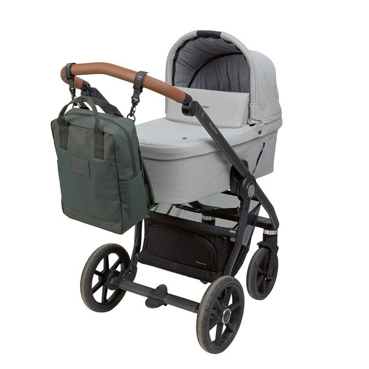 Lassig, Green Label, plecak dla mam z akcesoriami Vividal, kwadratowy, dark olive