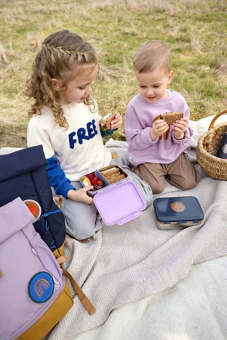 Lassig, Little Gang, lunchbox ze stali nierdzewnej, Heart Lilac