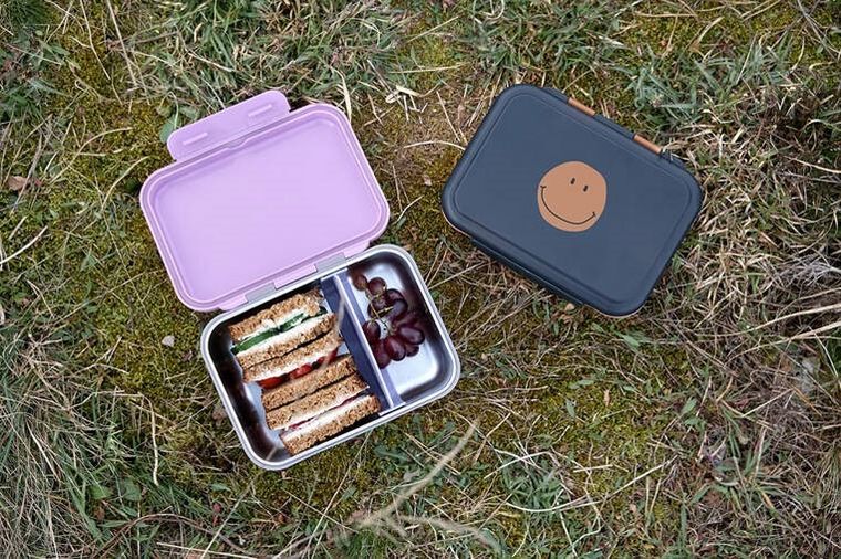 Lassig, Little Gang, lunchbox ze stali nierdzewnej, Smile Navy