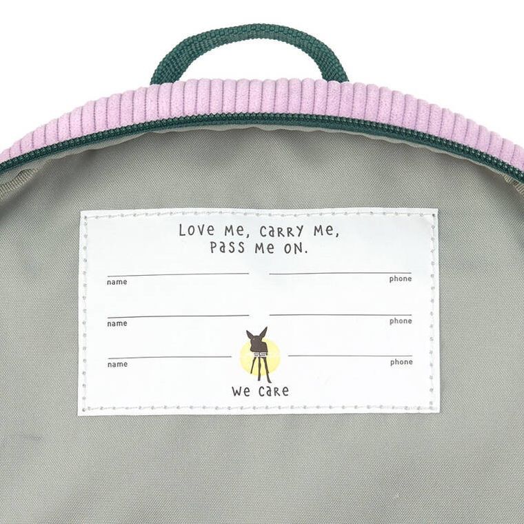 Lassig, Little Gang, Rainbow, plecak dla przedszkolaka, sztruks, lilac