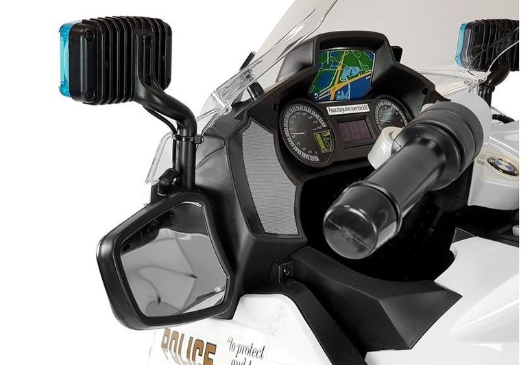 Lean Cars, BMW R1200, motor policyjny, pojazd na akumulator, biały