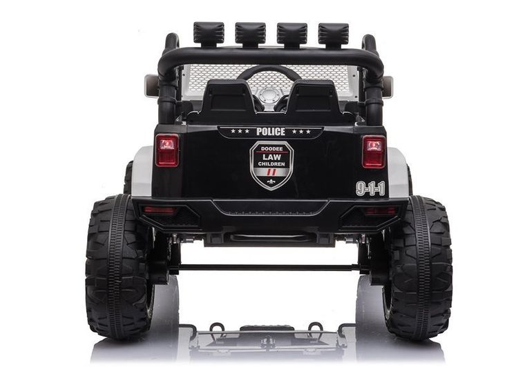 Lean Cars, Jeep, pojazd na akumulator, JC666, policyjny, biały