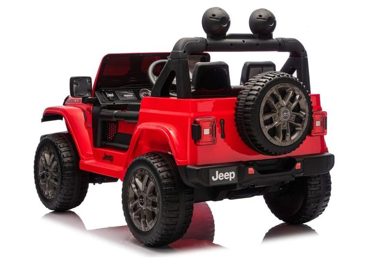 Lean Cars, Jeep Rubicon, pojazd na akumulator 4-4, DK-JWR556 4-200W 24V, czerwony