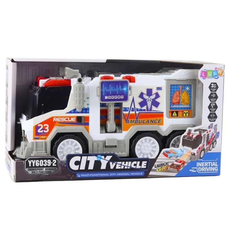Lean Toys, ambulans na napęd, światło i dźwięk