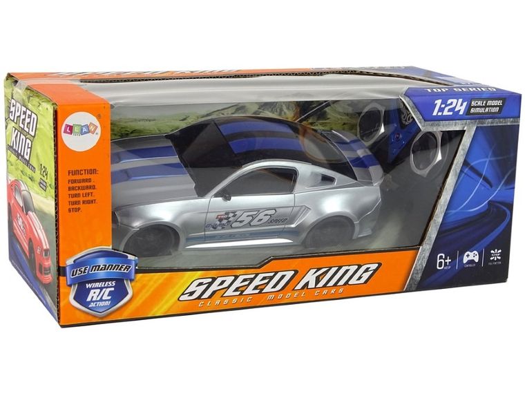 Lean Toys, auto sportowe, pojazd zdalnie sterowany, srebrny, 1:24