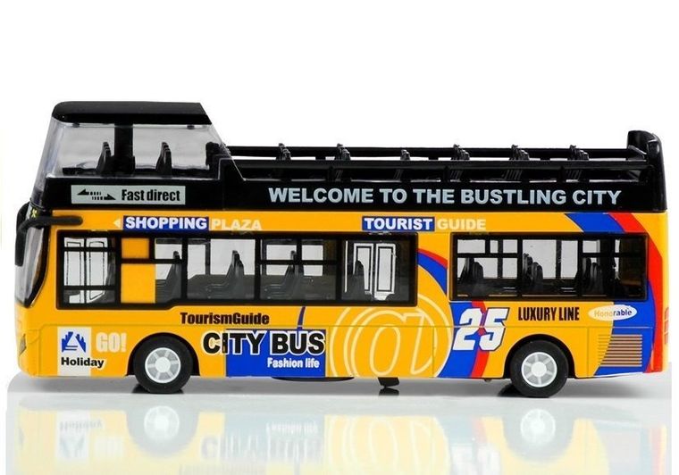 Lean Toys, autobus piętrowy, pojazd turystyczny, zielony, 1:32