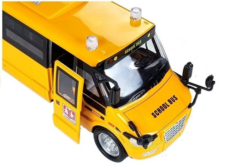 Lean Toys, autobus szkolny, metalowy, z napędem frykcyjnym