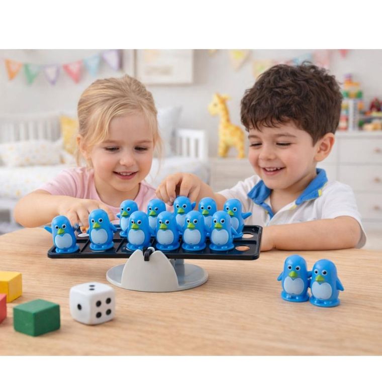 Lean Toys, balansujące pingwiny, gra zręcznościowa