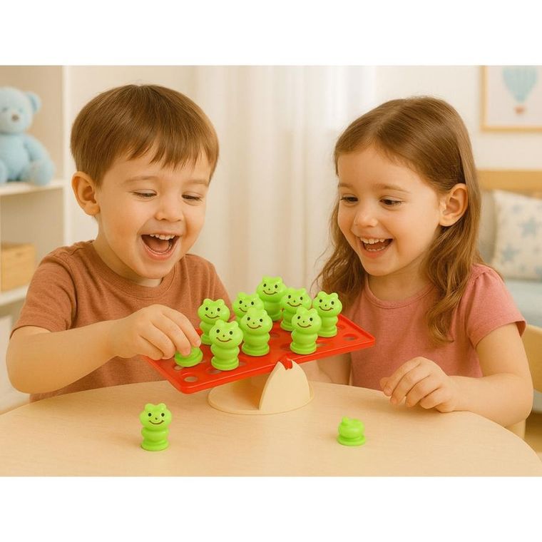 Lean Toys, balansujące żabki, gra zręcznościowa