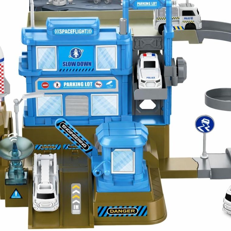 Lean Toys, baza kosmiczna z rakietą, pojazd interaktywny