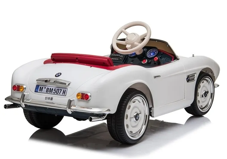 Lean Toys, BMW Retro, pojazd na akumulator, biały