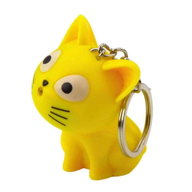 Lean Toys, brelok z latarką LED, kotek, 1 szt.